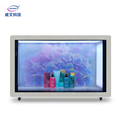 شاشة عرض LCD شفافة أرضية قائمة عرض الإعلانات الرقمية للإعلانات بنظام Android