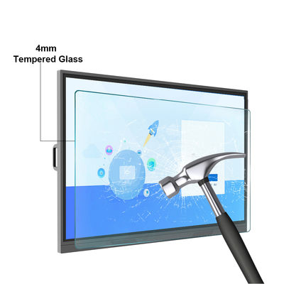 شاشة LCD تعمل باللمس التفاعلية السبورة 75 بوصة الألومنيوم فرام 4K للتدريس