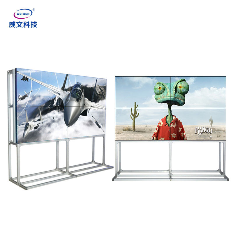 شاشة الربط LCD الدائمة الأرضية 55 بوصة لافتات رقمية للإعلانات مقاس 3.5 مم